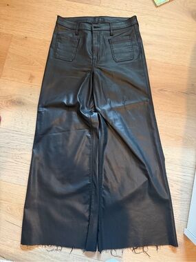 Kut from the Kloth Black Faux Leather Wide-Leg Jeans